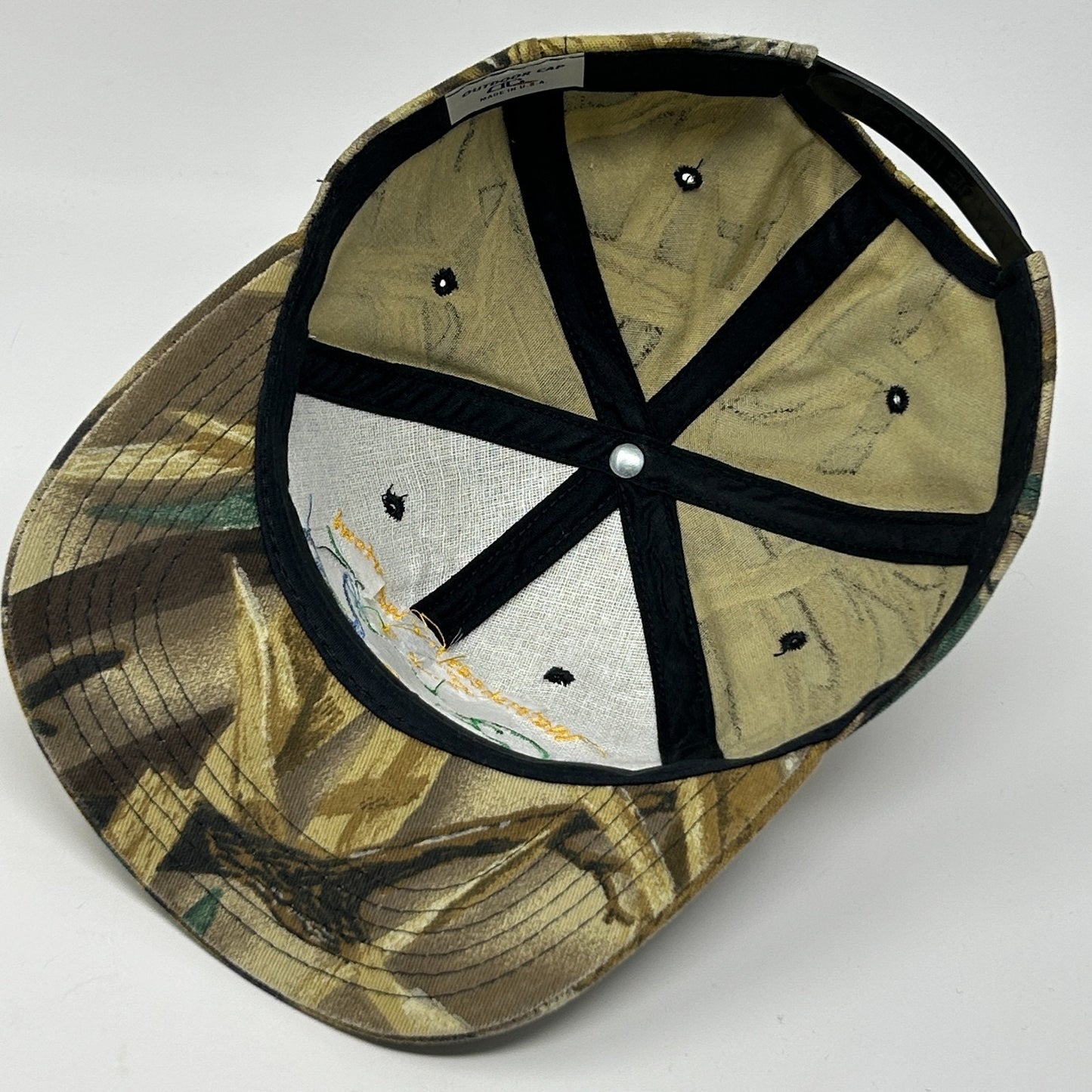 Vintage 90s Ducks Unlimited Hat Baseball Cap Waterfowl Camouflage Snapback Beige