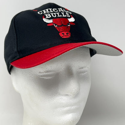Vintage 90s Chicago Bulls Hat Baseball Cap NBA Basketball Logo 7 Snapback Black