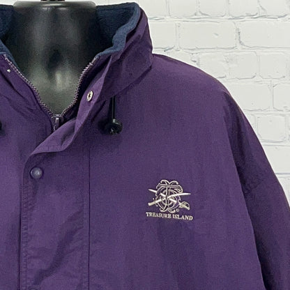 Vintage 90s Treasure Island Las Vegas Casino Jacket XL X-Large Purple Anorak