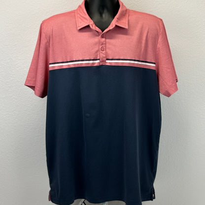 Travis Mathew Sunset Block Polo Shirt Mens XL X-Large Blue Golf Golfer TM1MY401