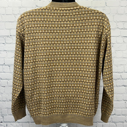 Paolo Valenzi Sweater L Large Made in Italy Beige Knit Cotton Acrylic Nylon
