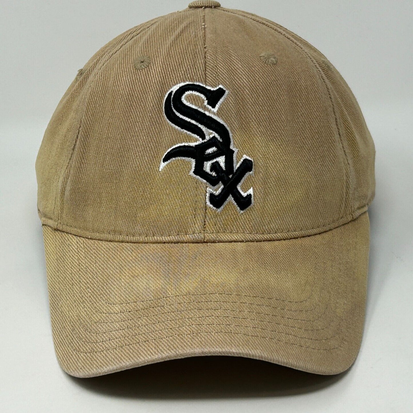 Chicago White Sox Hat Beige MLB Six Panel Strapback Baseball Cap