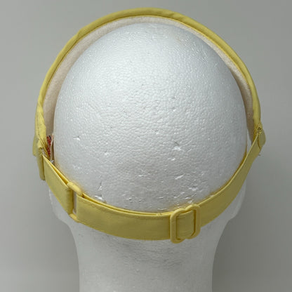 Vintage Blank Solid Visor Hat Cap Yellow 80s Strapback Golf Golfer Golfing