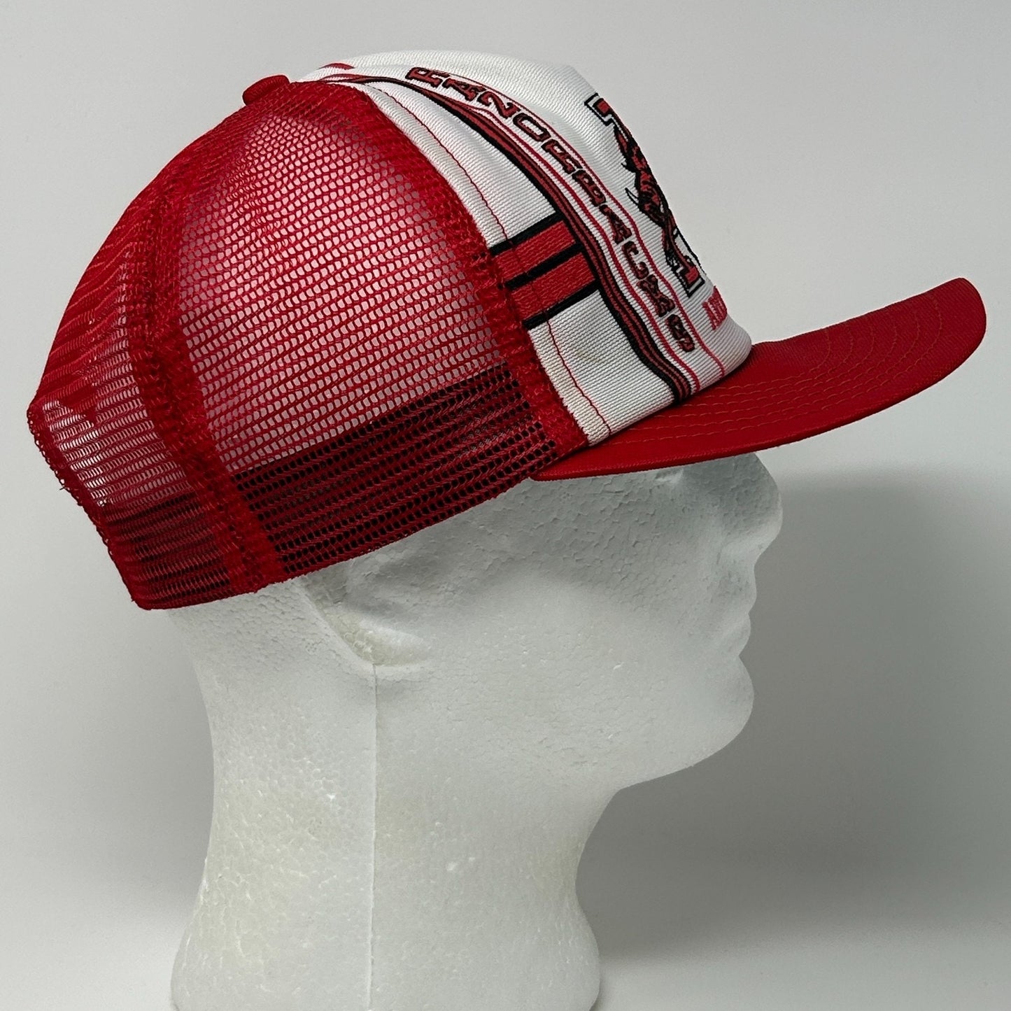 Vintage 80s Arkansas Razorbacks Trucker Hat Baseball Cap Red Hogs Mesh Snapback