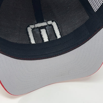 TravisMathew Trucker Hat Snapback Red Black Mesh Golf Baseball Cap Adjustable