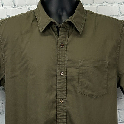 Fried Denim Slim Fit Button Front Shirt Premium Collection Green Mens L Large
