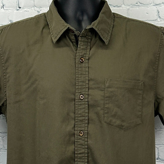 Fried Denim Slim Fit Button Front Shirt Premium Collection Green Mens L Large