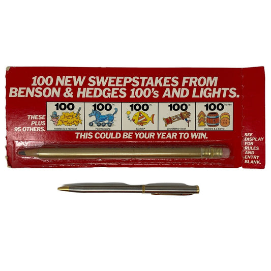 Lot of Benson & Hedges Cigarettes Pen and Large Pencil Vintage 90s New