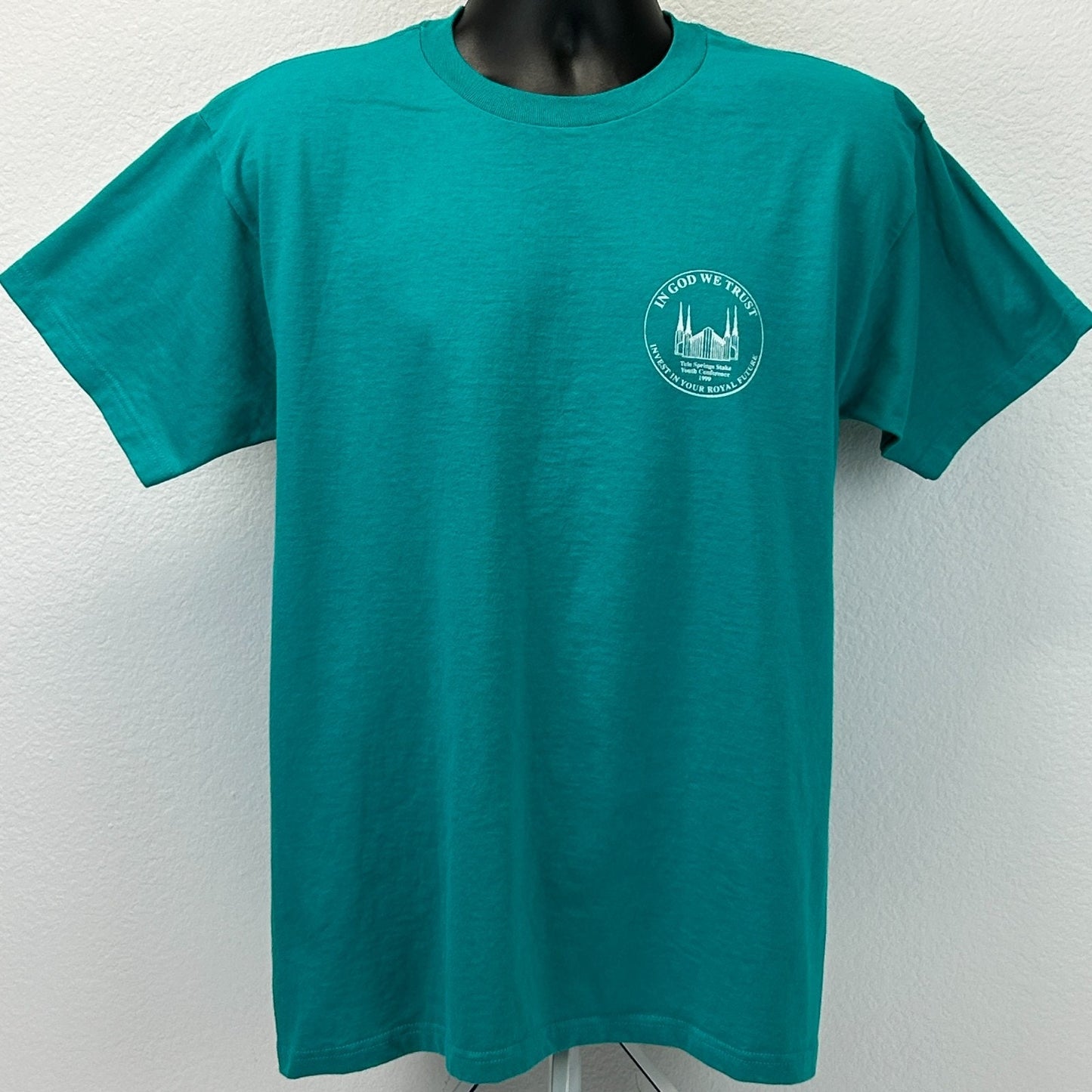 Vintage 90s Tule Springs Stake Youth Conference T Shirt Mormon LDS Green L Large