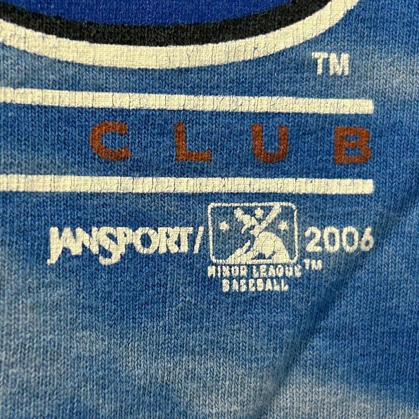 Camiseta de béisbol de las ligas menores de Durham Bulls XL MiLB 2006 con efecto tie-dye azul Jansport