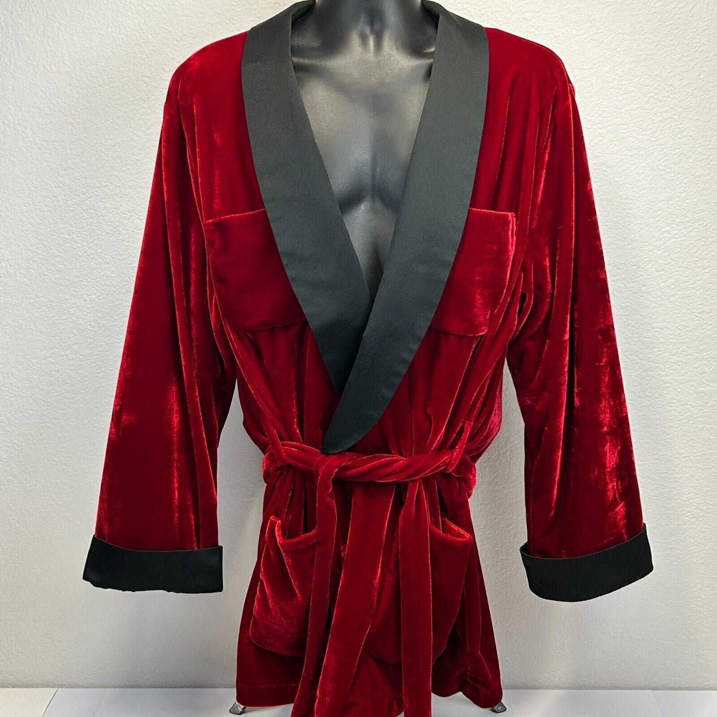 Playboy Smoking Jacket Robe Mens OSFM Velvet Velour Bunny Costume Official Red