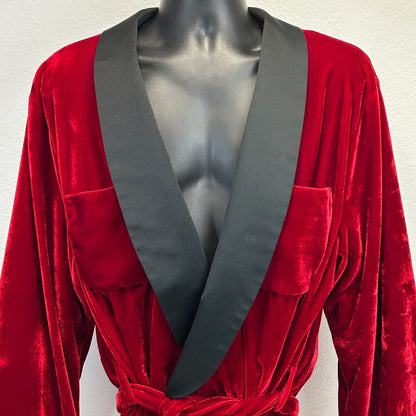 Playboy Smoking Jacket Robe Mens OSFM Velvet Velour Bunny Costume Official Red