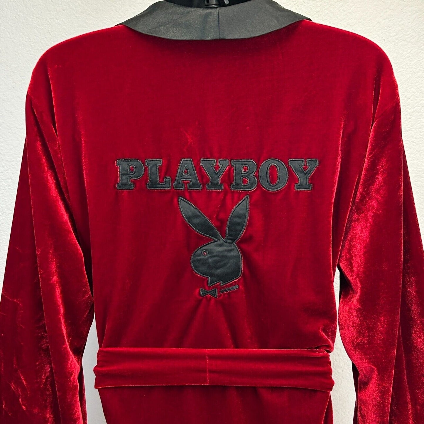 Playboy Smoking Jacket Robe Mens OSFM Velvet Velour Bunny Costume Official Red