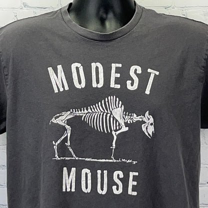 Modest Mouse Bison Skeleton T Shirt L Large Indie Rock Band Tee Next Level Gray