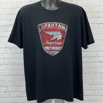 Spartan Aircraft Company T Shirt XXL 2XL Black Aviation Industries Short Sleeve