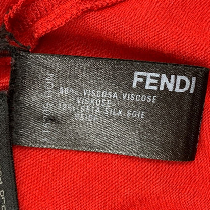 芬迪 (Fendi) 女式背心衬衫红绿色低圆领人造丝丝绸意大利尺码 40 美国 S 4