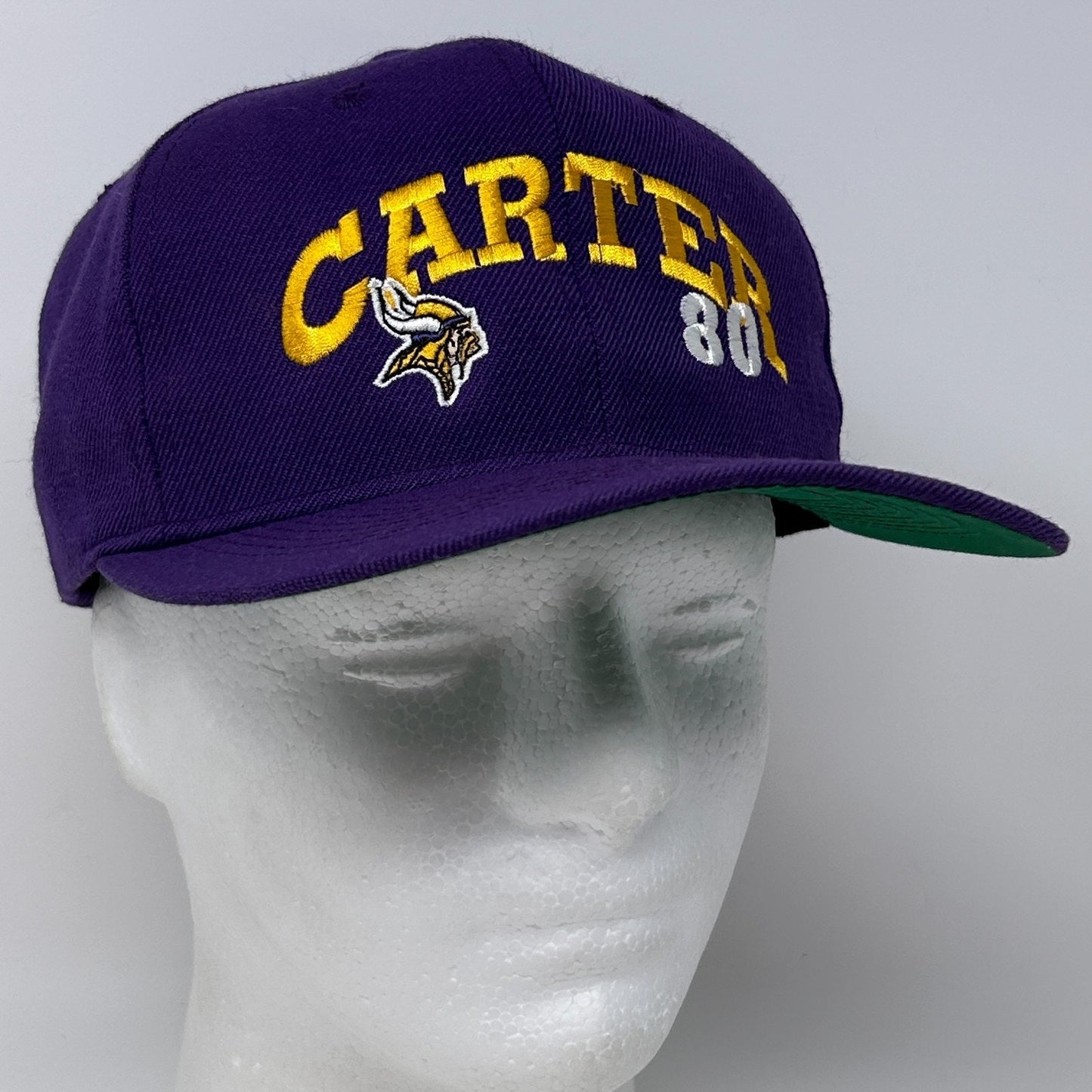 Vintage 90s Minnesota Vikings Cris Carter Hat Baseball Cap Purple NFL Snapback