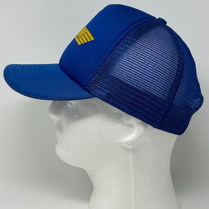 Vintage 80s Top Gun Movie Trucker Hat Baseball Cap Blue USN Film Mesh Snapback