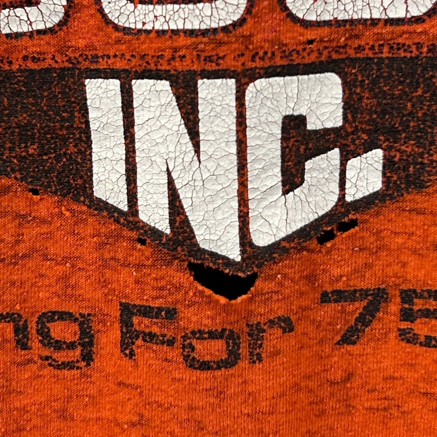 Vintage Distressed Ben Ciccone Inc T Shirt Mens XL X-Large Orange Construction