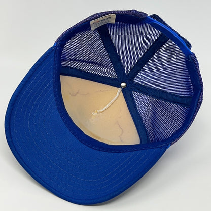 Vintage 80s C&M Delivery Trucker Hat Baseball Cap Trucking Mesh Snapback Blue