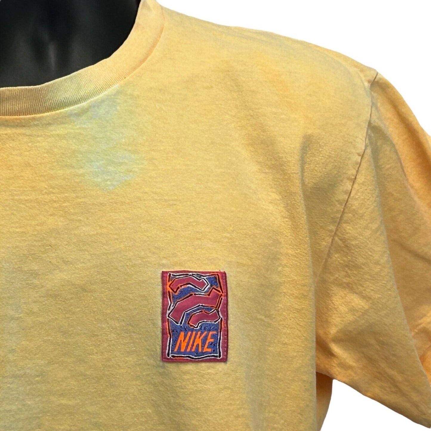 Camiseta Nike Vintage de los años 90, talla mediana, fabricada en EE. UU., con costuras simples, para hombre, color naranja