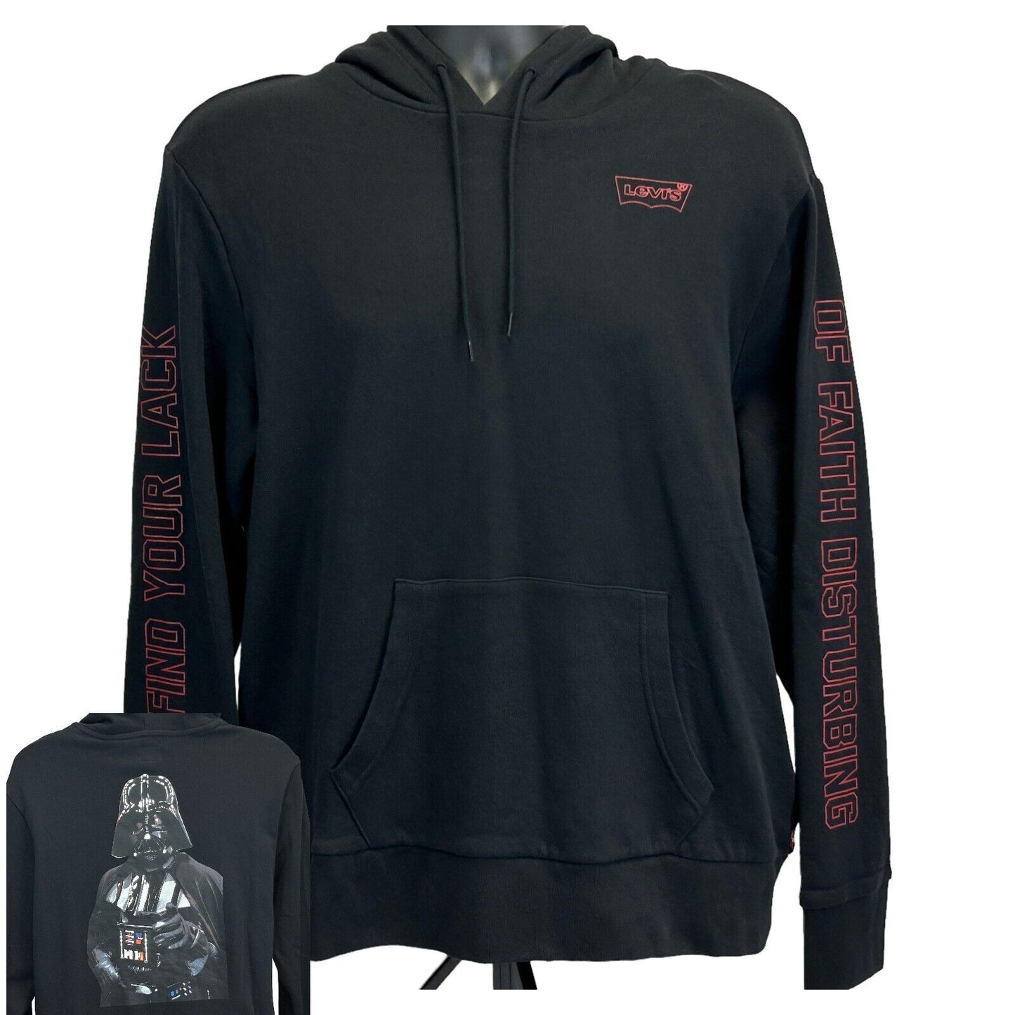 Levis x Star Wars Darth Vader Hoodie Large Movie Hooded Sweatshirt Mens Black