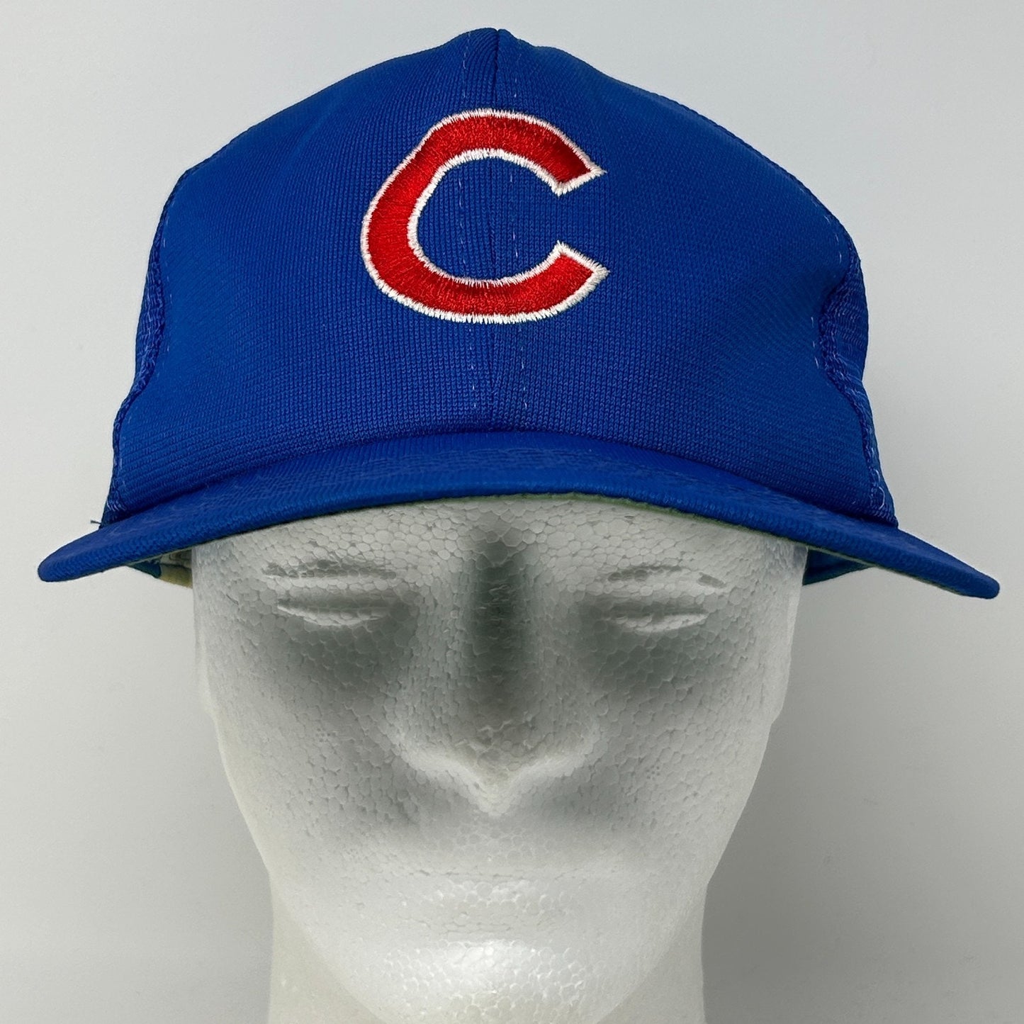 Vintage 80s Chicago Cubs Trucker Hat Baseball Cap UII Blue Mesh Snapback 6 Panel