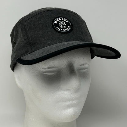 Hurley Stay Stoked Camp Hat Baseball Cap Surfer Surfing Strapback Gray 5 Panel - Neon Vintage