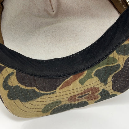 Vintage 80s Lone Star Beer Trucker Hat Baseball Cap Camouflage Snapback Green