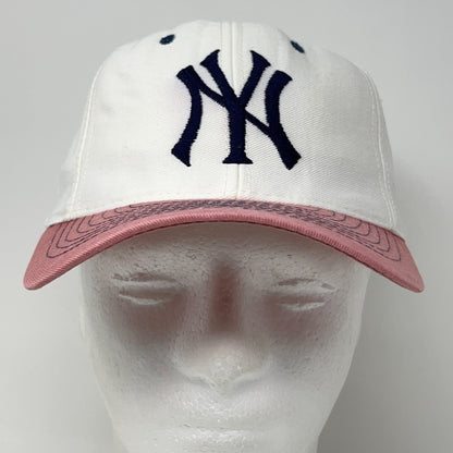 Vintage 90s New York NY Yankees Hat Baseball Cap MLB Snapback White 6 Panel