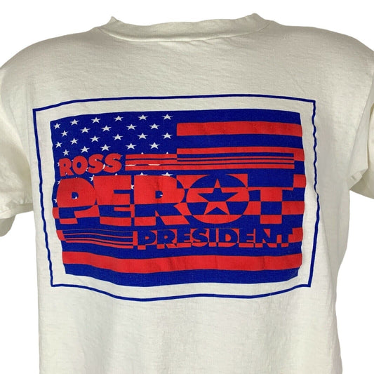 Ross Perot For President Vintage 90s T Shirt Large Campaign Election Mens White