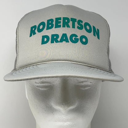 Vintage Robertson Drago Funeral Home Trucker Hat Gray Rope Snapback Baseball Cap