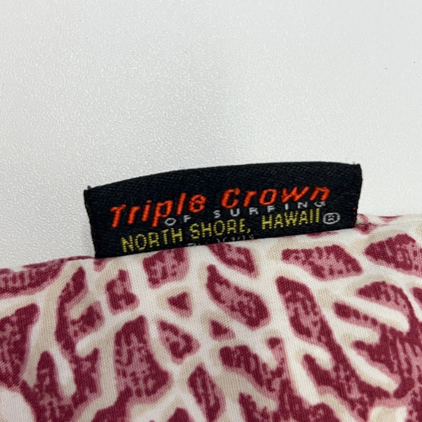 Vintage Vans Triple Crown of Surfing Hawaiian Button Front Shirt Red M Medium