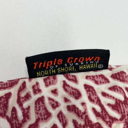 Vintage Vans Triple Crown of Surfing Hawaiian Button Front Shirt Red M Medium