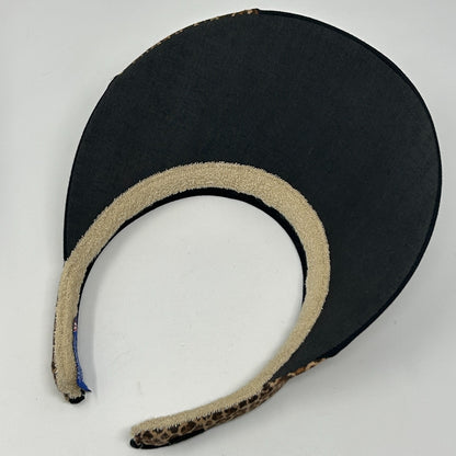 Vintage 90s Conestoga Golf Club Visor Hat Golfer Mesquite Leopard Print Black