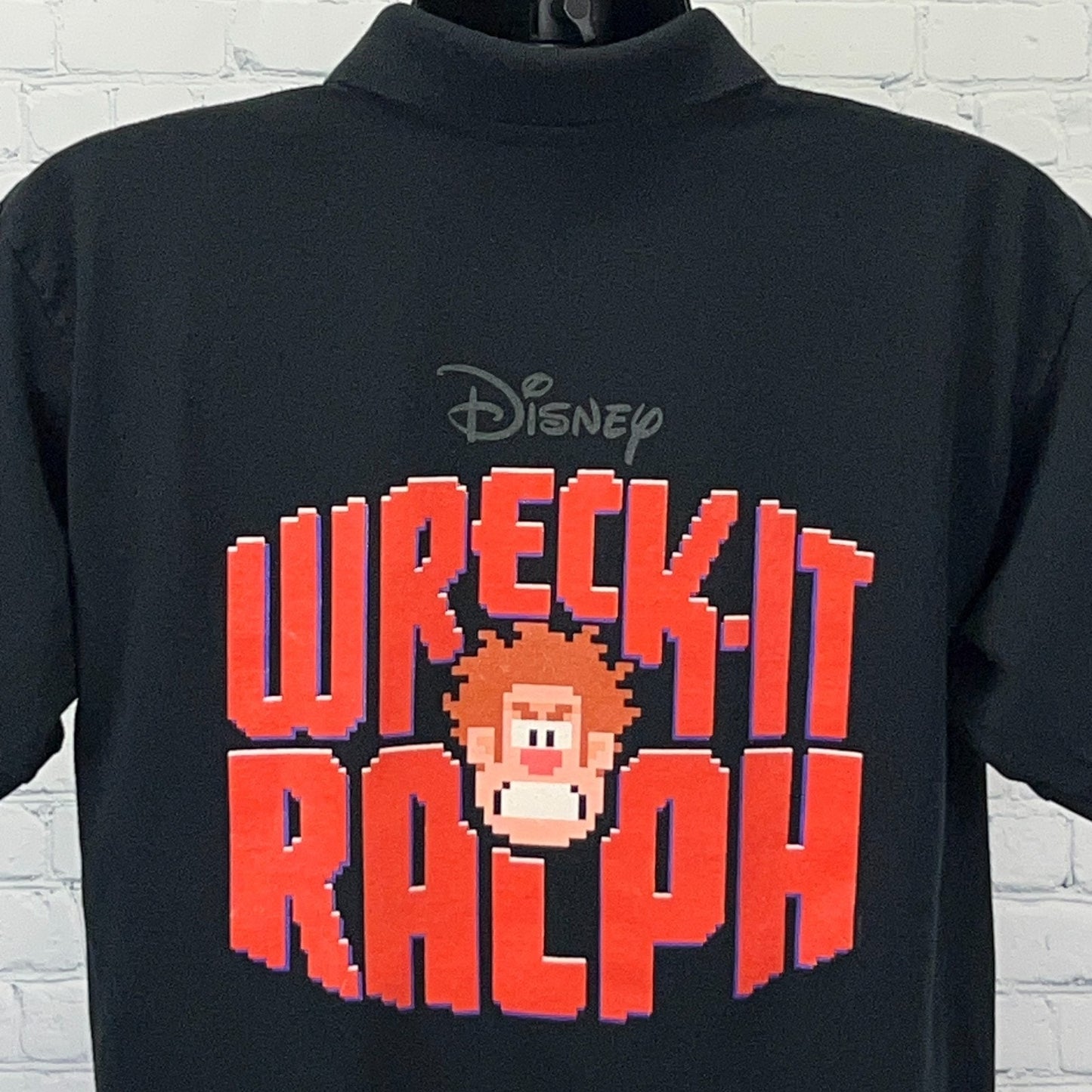 Wreck It Ralph Movie Promo Polo Shirt L Large Black Disney Cinemark Film Theater