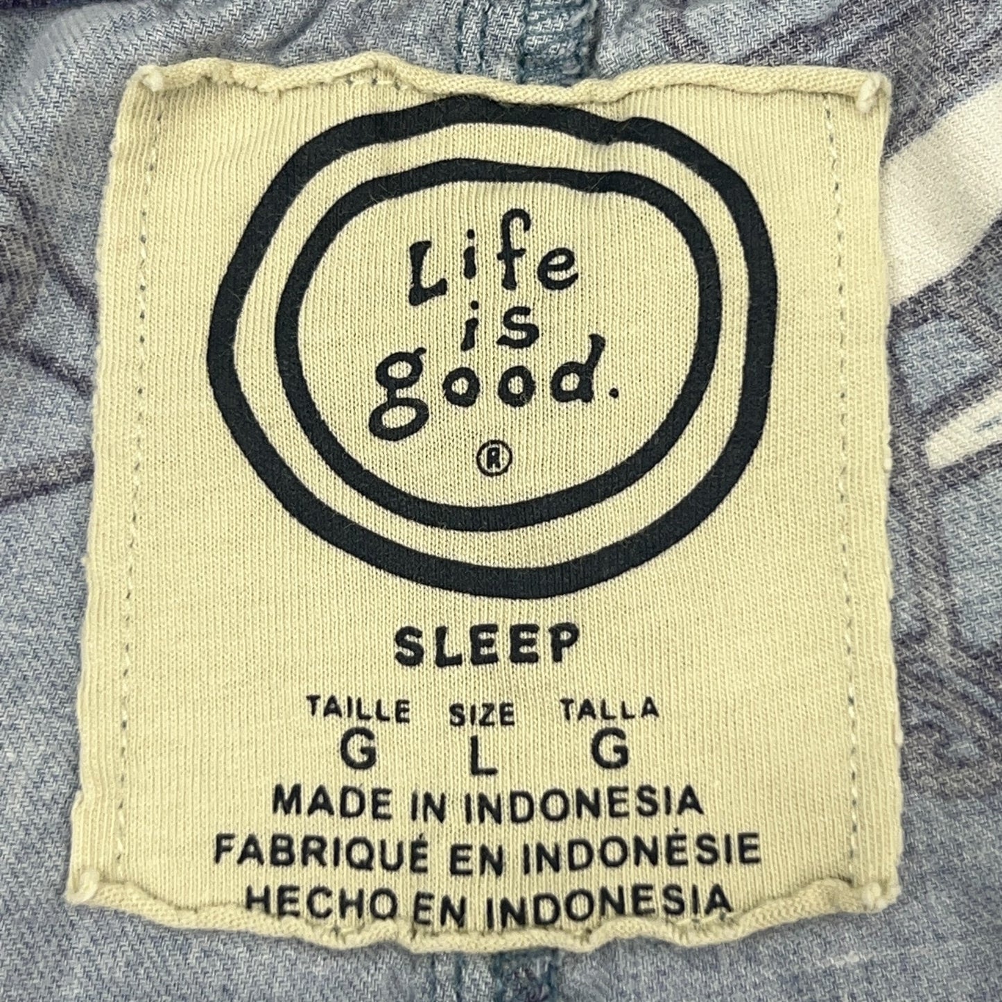 Life is Good Sleep Lounge Pants Charcoal BBQ Barbeque Grill Blue Mens L Large