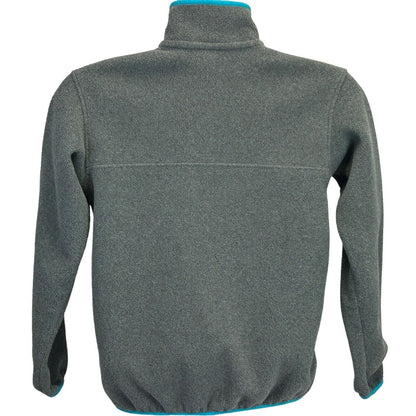 Patagonia Synchilla Henley Fleece Jacket Mens Small Gray Teal Sweater Pocket