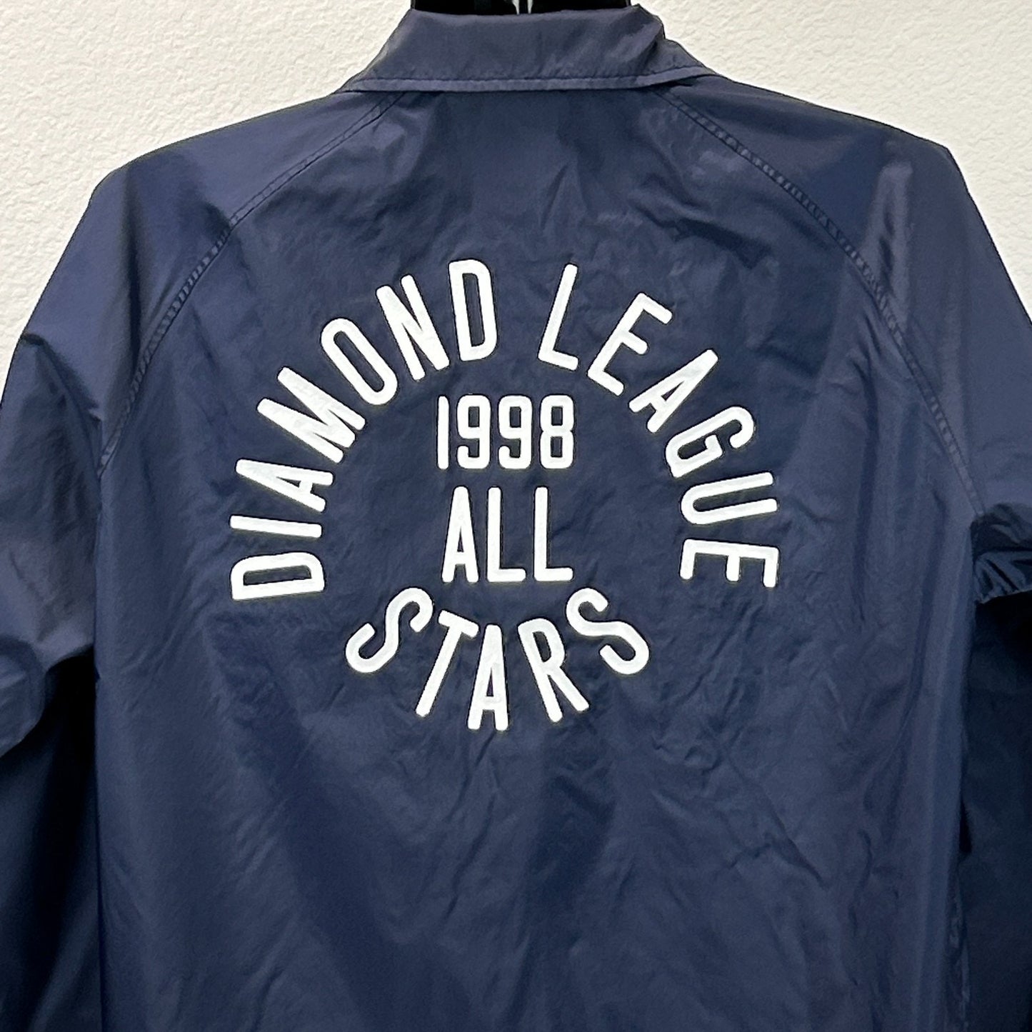 Diamond Supply Co League All Stars Jacket Mens XL X-Large Blue Windbreaker