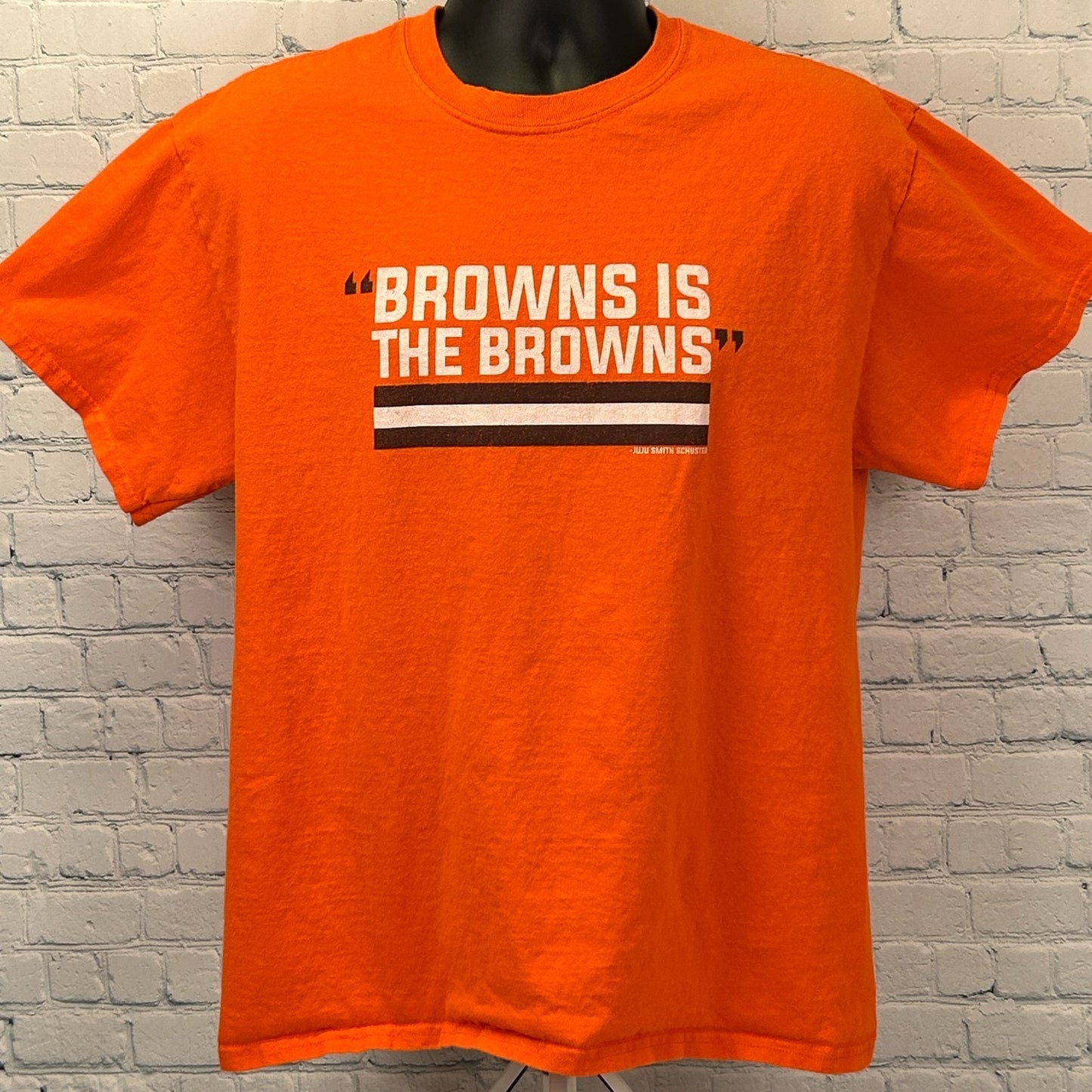 Browns is the Browns T Shirt Cleveland Barstool Sports Orange Tee Mens L Large - Neon Vintage