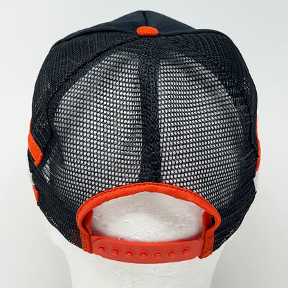 Vintage 80s Faster From LB Foster Trucker Hat Baseball Cap 3 Stripe USA Black
