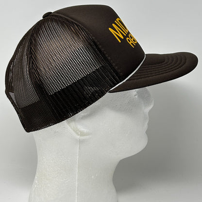 Vintage Midway Rent All Trucker Hat Cap Brown 80s Foam Front Mesh Snapback Rope