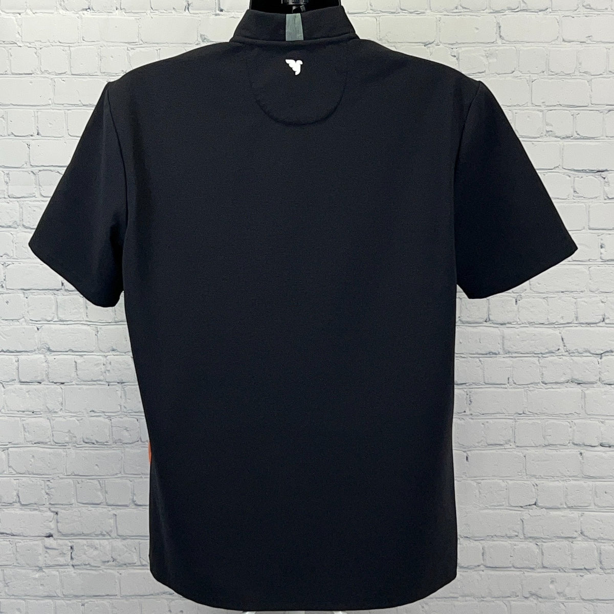 Macade Golf Heath Bomber Henley Shirt Mens L Large Black Short Sleeve Stretch