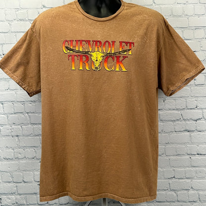 Chevrolet Silverado Pickup Truck T Shirt Chemistry GM Official Brown L Large