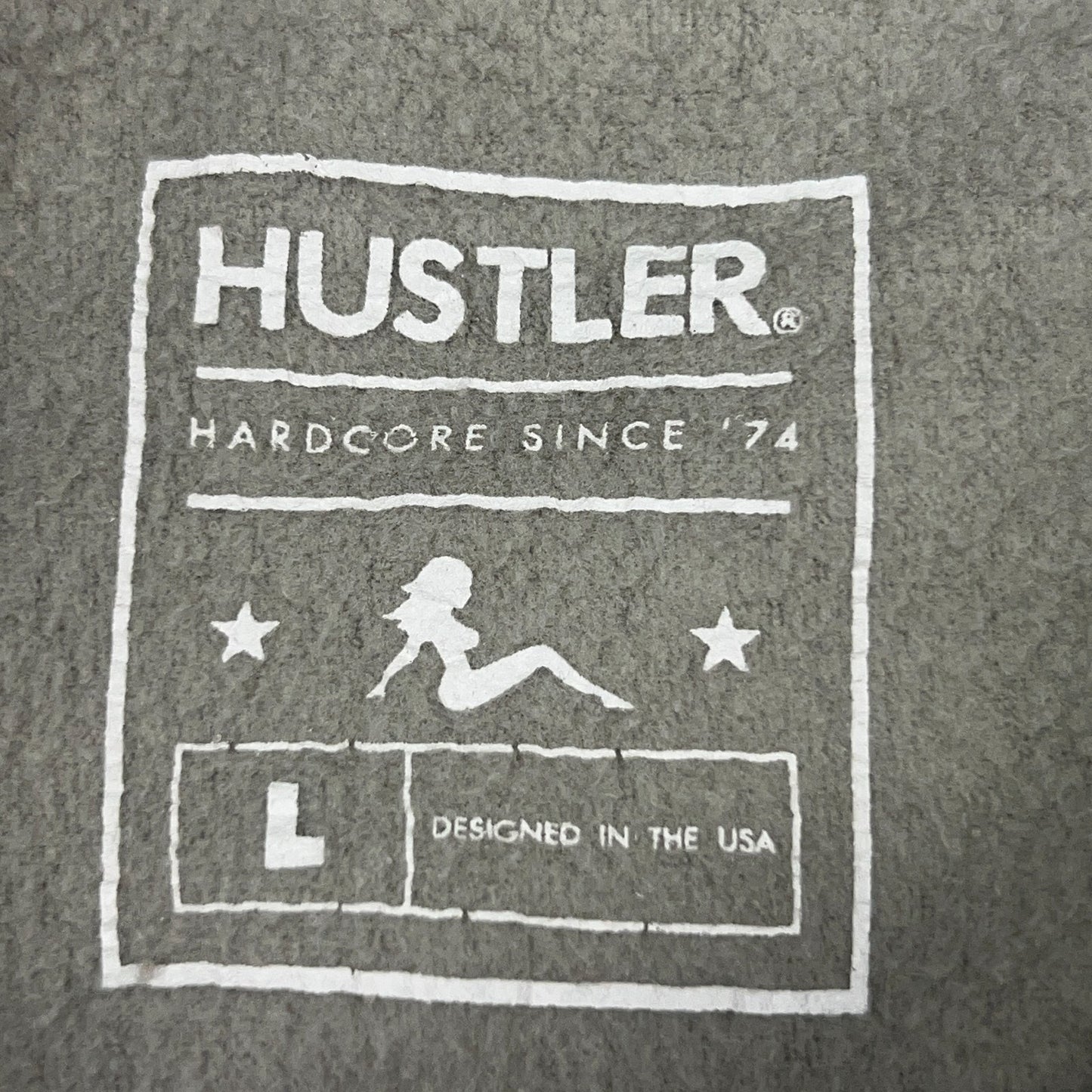 Hustler Spell Out Hoodie L Large Gray Hardcore Pornography Magazine Larry Flynt