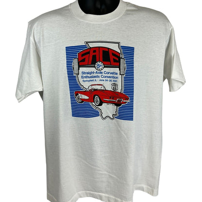 SACE Straight Axle Corvette Enthusiast T Shirt X-Large Vintage 90s Mens White