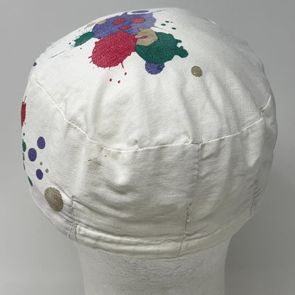 Vintage 90s Excalibur Casino Las Vegas Painters Hat Cap Paint Splash White 7 3/8