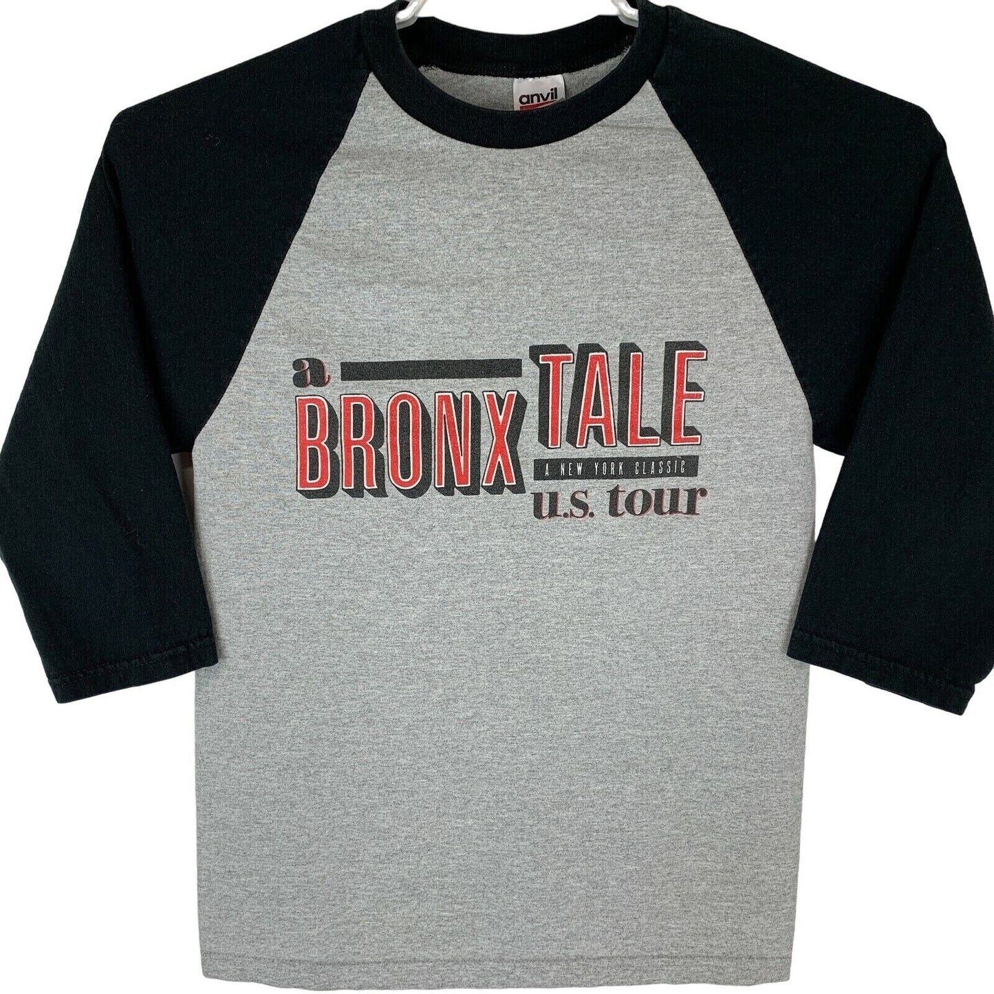 A Bronx Tale Tour Raglan T Shirt Musical New York Gray Black Graphic Tee Small
