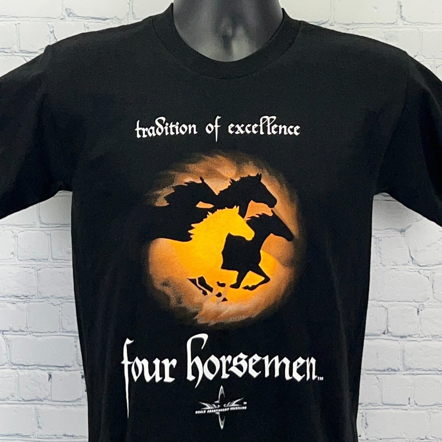 Vintage The Four Horsemen WCW NWO T Shirt Nitro Grill Las Vegas Black S Small