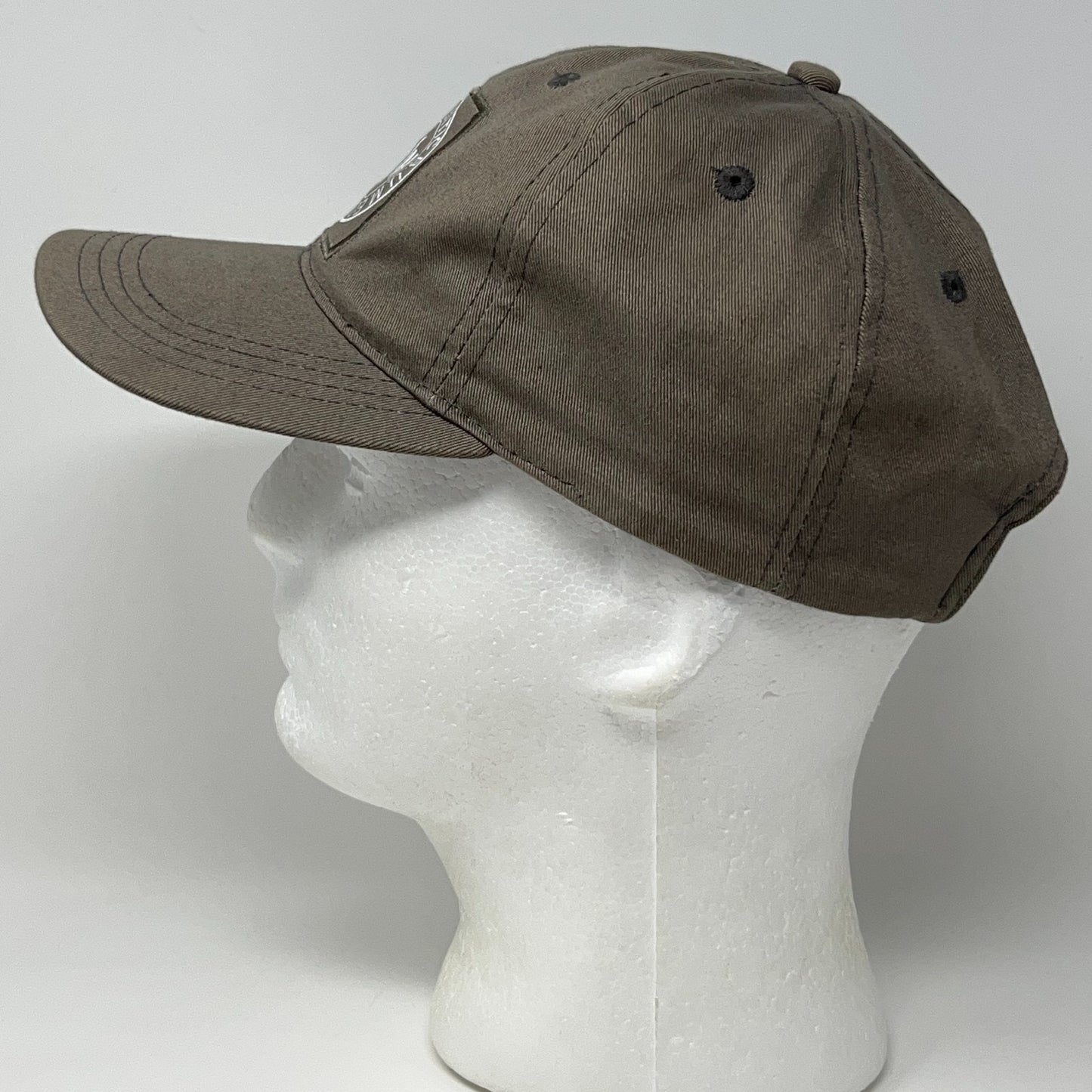 Vintage 90s B.U.M. Equipment Dad Hat Baseball Cap BUM Leather Strapback Gray